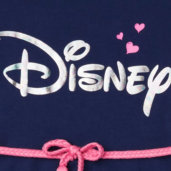 Disney Princess Blue Pink Belted Shiny Skater Dress Size Small 6/6X - Picture 3 of 5